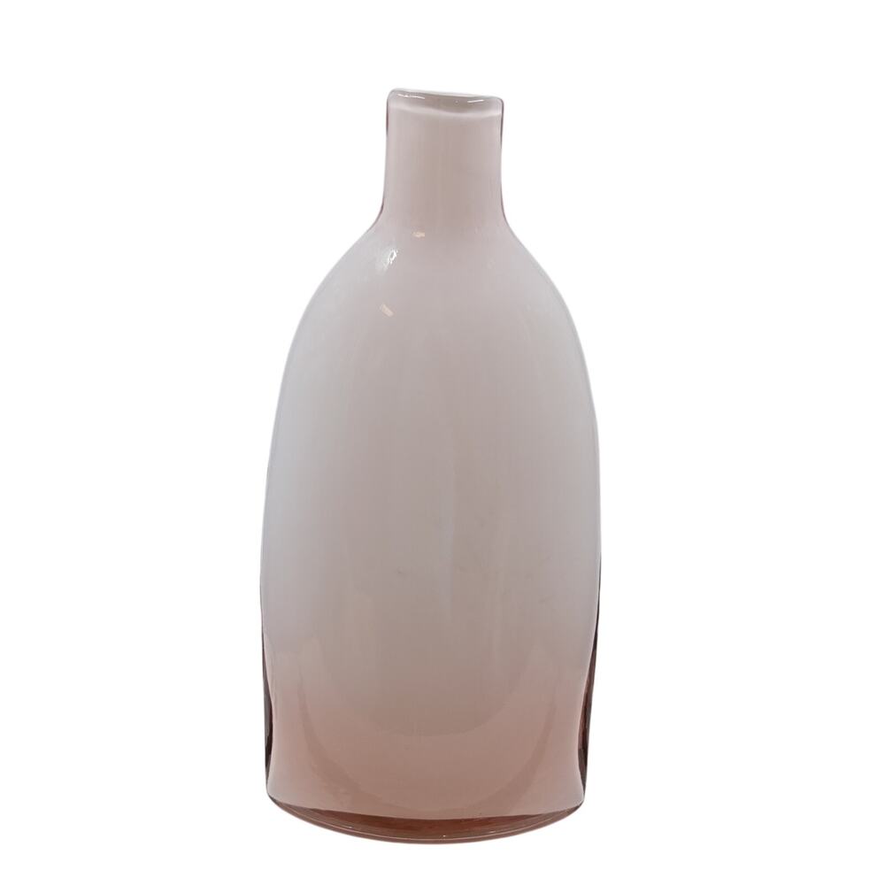 Unmarked Pink Art Glass Bottle-Shaped Vase, Pink Glass Bottle Vase